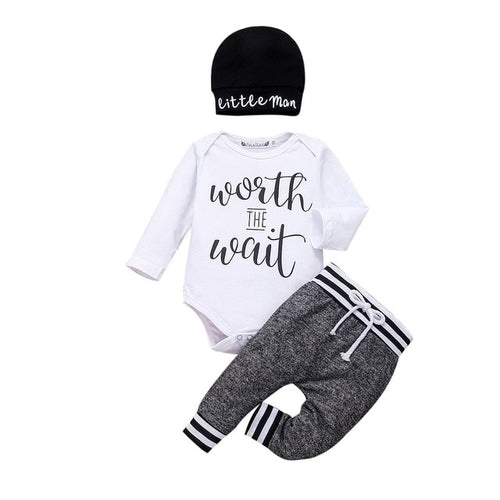 Newborn Infant Baby Boy Clothes Sets 3pcs Little