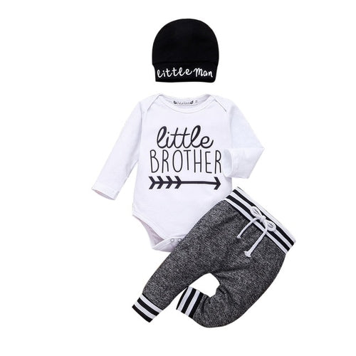 Newborn Infant Baby Boy Clothes Sets 3pcs Little