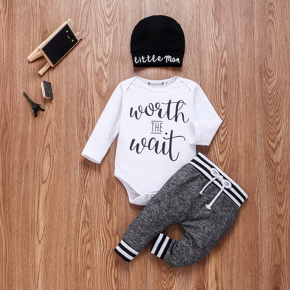 Newborn Infant Baby Boy Clothes Sets 3pcs Little