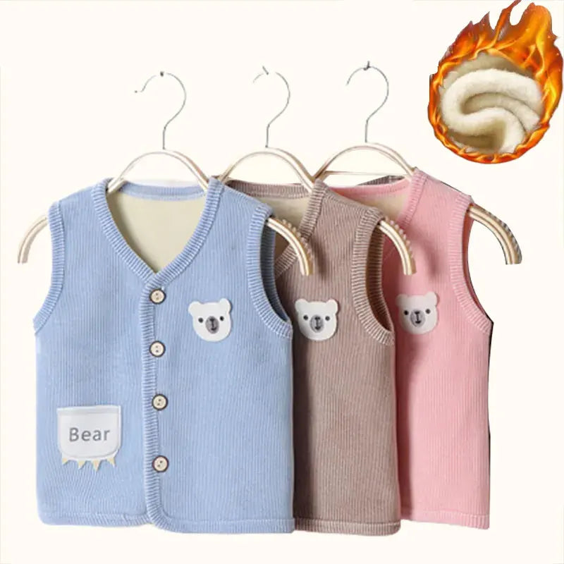 Kids Clothes Waistcoat Children's Vest Boy Girl Thicken Velvet lining