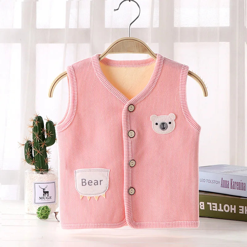 Kids Clothes Waistcoat Children's Vest Boy Girl Thicken Velvet lining