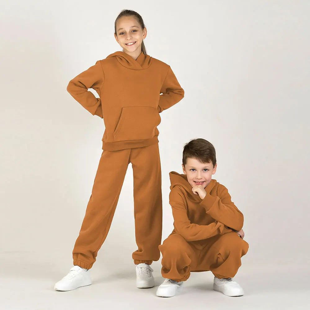 2023 Winter Children Hooded Tracksuits Suits 0-6Y Toddler Boys Girls