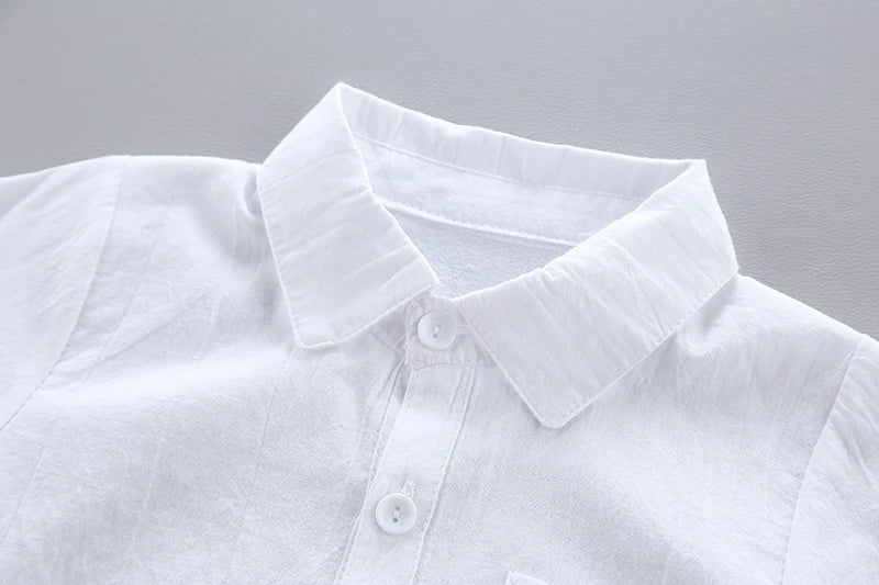 New Children SOLID WHITE Boys/girls Shirts Kids Tops Boys/girls Long