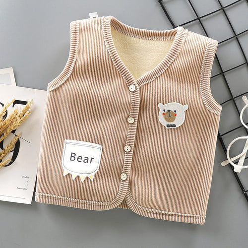 Kids Clothes Waistcoat Children's Vest Boy Girl Thicken Velvet lining