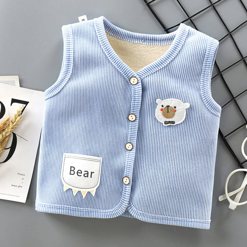 Kids Clothes Waistcoat Children's Vest Boy Girl Thicken Velvet lining