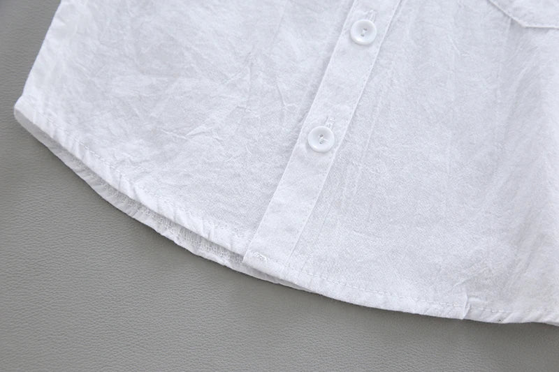 New Children SOLID WHITE Boys/girls Shirts Kids Tops Boys/girls Long