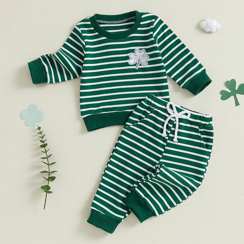 Lioraitiin 3M-3Y Toddler Baby Boy St Patricks Day Outfit Clover