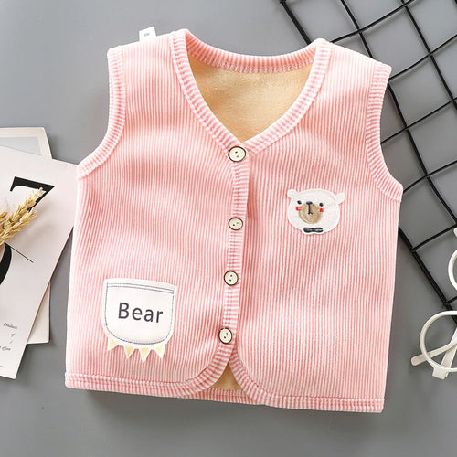 Kids Clothes Waistcoat Children's Vest Boy Girl Thicken Velvet lining