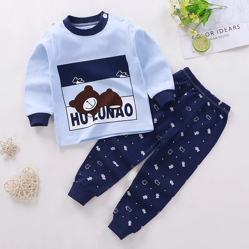 New Children Pure Cotton Underwear Suits Boys Girls Autumn Clothing