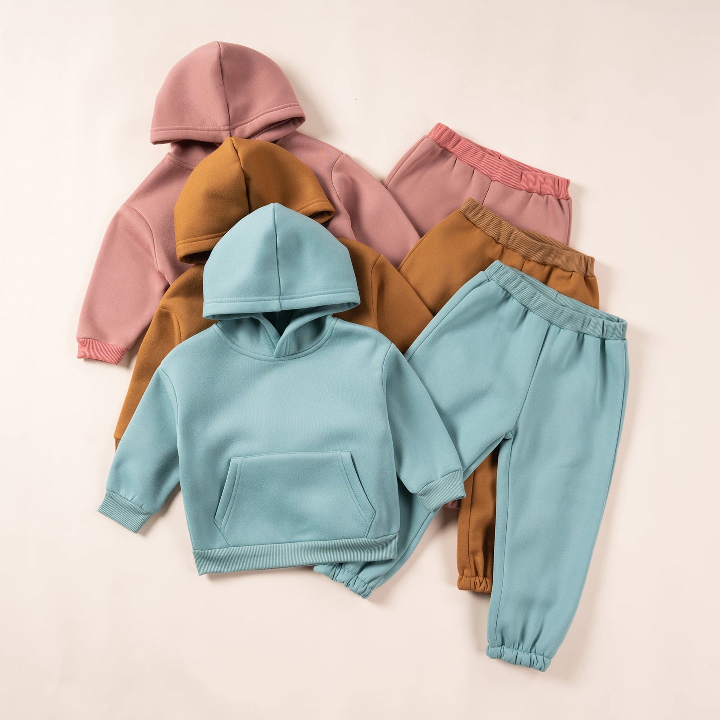 2023 Winter Children Hooded Tracksuits Suits 0-6Y Toddler Boys Girls