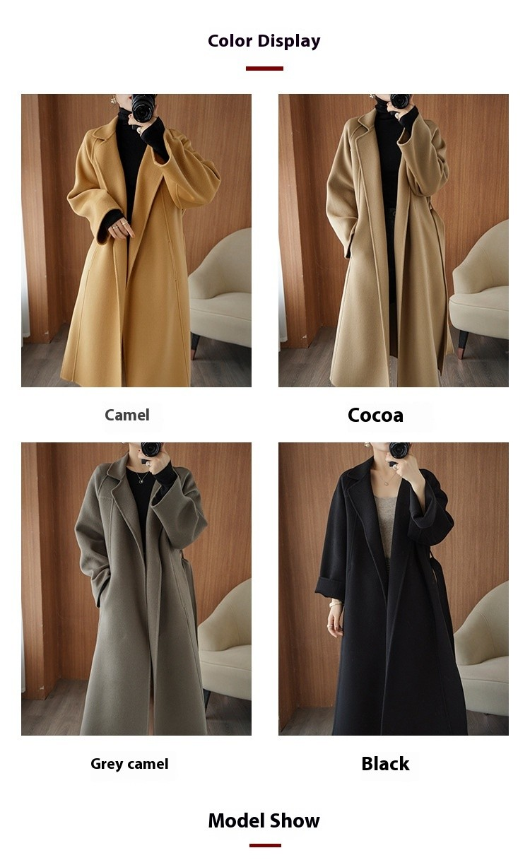 Reversible Cashmere Coat Women's Mid-length Loose Over Knee Coat