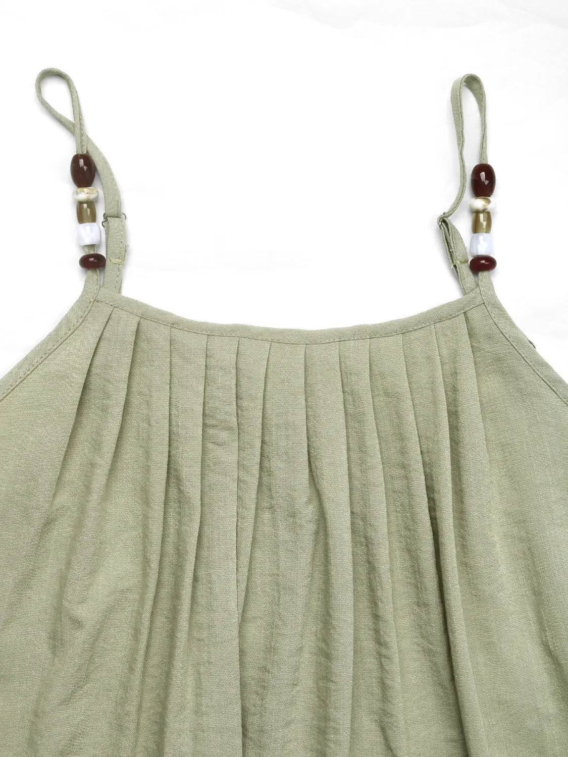 Pleated Adjustable Strap Cami Dress