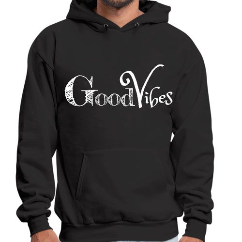 Mens Graphic Hoodie Good Vibes White Print