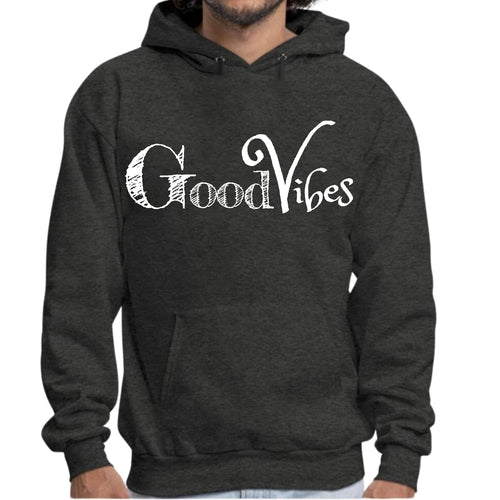 Mens Graphic Hoodie Good Vibes White Print