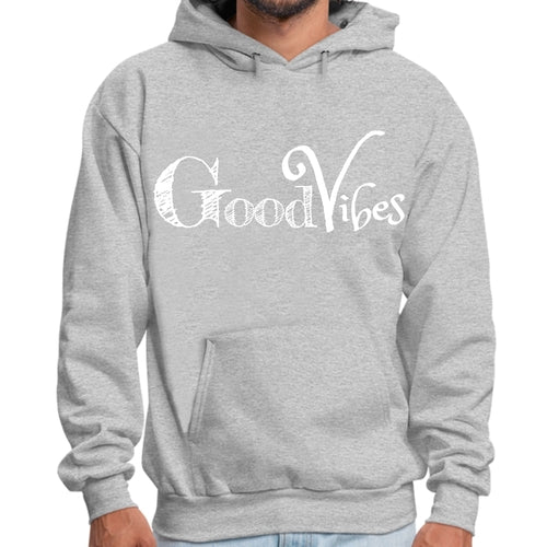 Mens Graphic Hoodie Good Vibes White Print