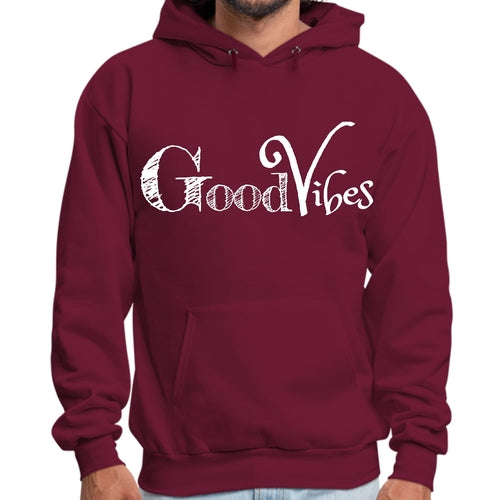 Mens Graphic Hoodie Good Vibes White Print