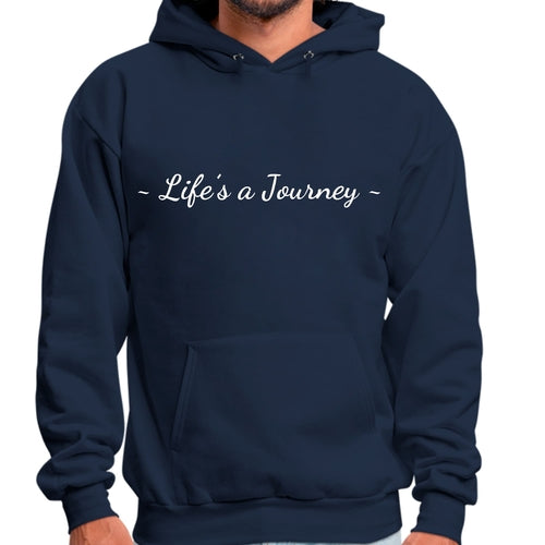 Mens Graphic Hoodie Life’s a Journey White Print