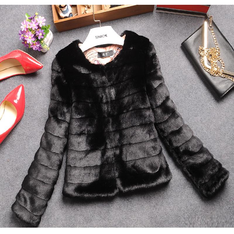 Womens Faux Fur Coat Jacket White Black Plus Sizes