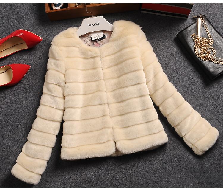 Womens Faux Fur Coat Jacket White Black Plus Sizes