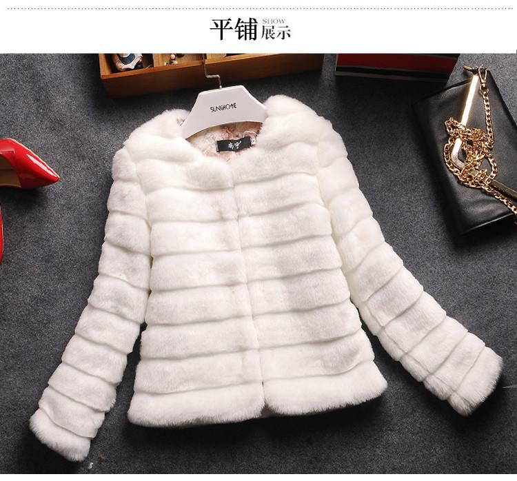Womens Faux Fur Coat Jacket White Black Plus Sizes
