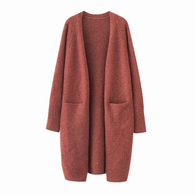 Lazy V-neck Oversize Long Sweater Cardigans Jacket Coat New Women