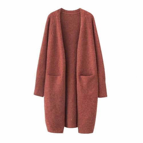 Lazy V-neck Oversize Long Sweater Cardigans Jacket Coat New Women