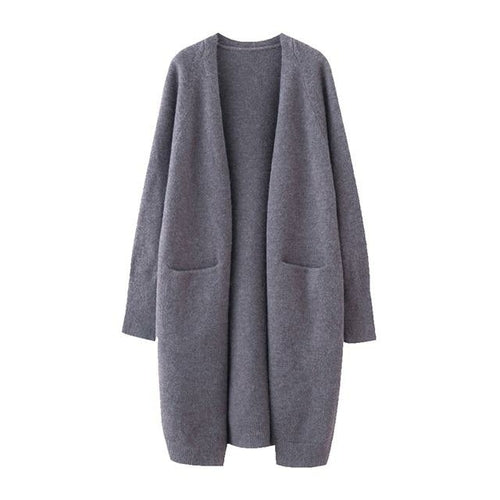 Lazy V-neck Oversize Long Sweater Cardigans Jacket Coat New Women