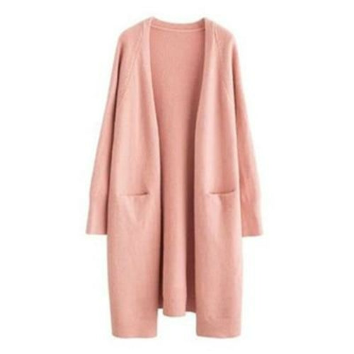 Lazy V-neck Oversize Long Sweater Cardigans Jacket Coat New Women