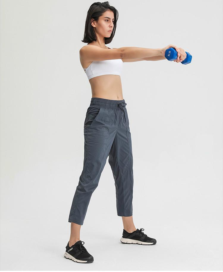 STRIPE Mid Waist Drawstring Sport Gym Joggers Women Loose Fit Fitness