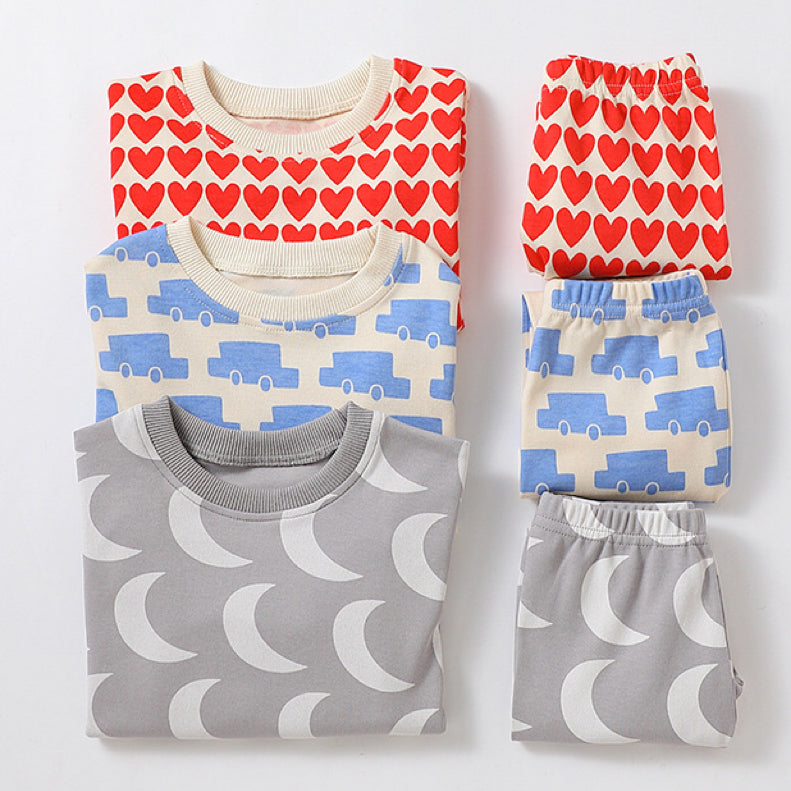 Baby All Over Print Pattern Hoodies Combo Pants Sets