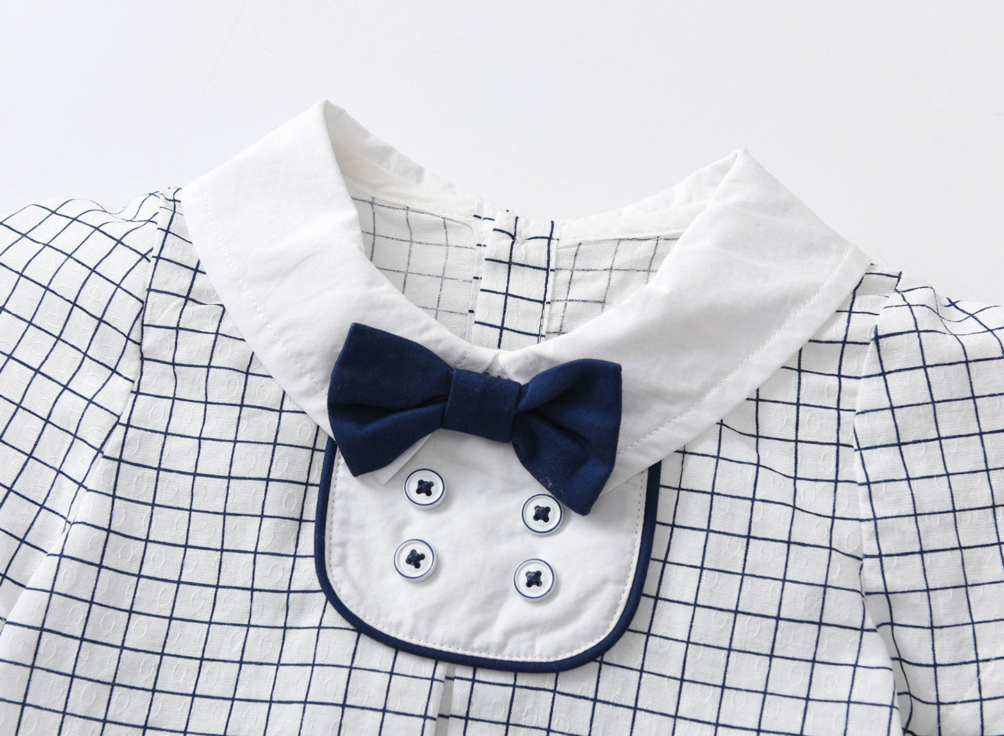 Baby Boy Grid Top Combo Solid Short Pants In Summer