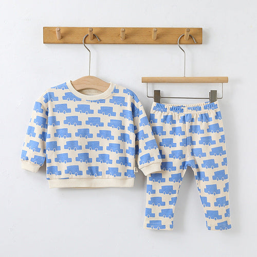Baby All Over Print Pattern Hoodies Combo Pants Sets