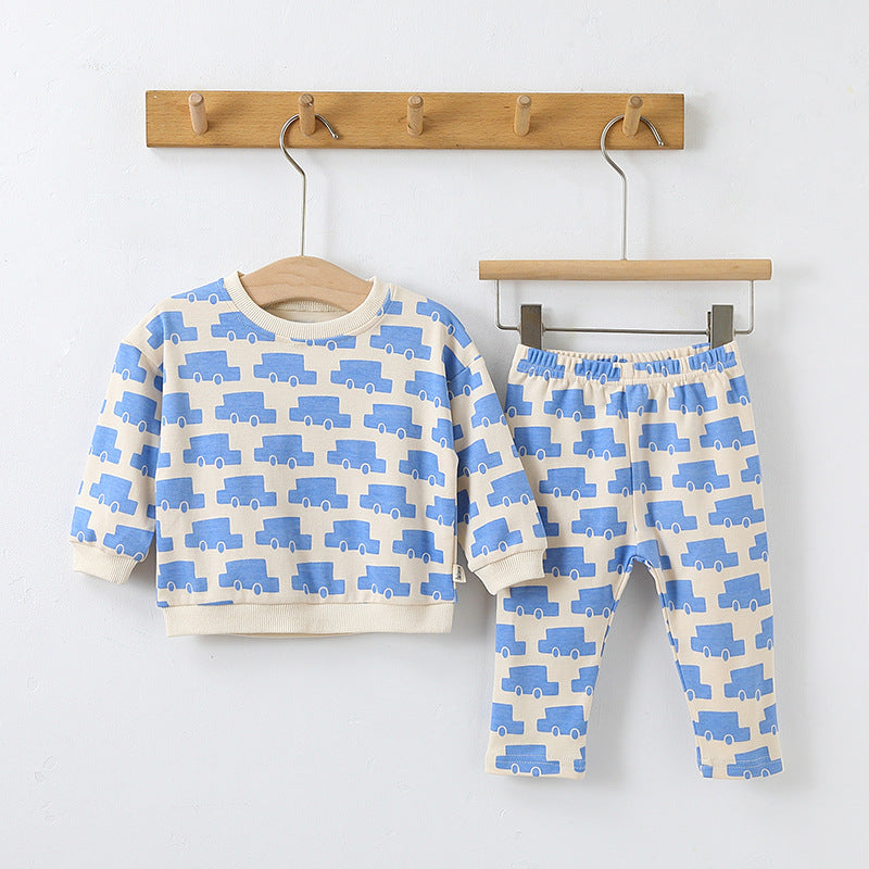 Baby All Over Print Pattern Hoodies Combo Pants Sets