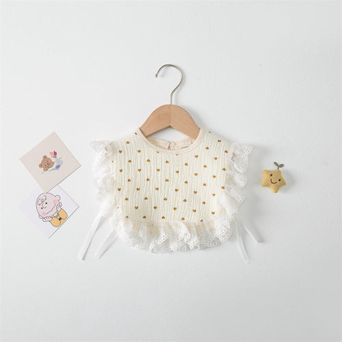 Baby Printed Pattern Lace Belt Design Bibs For Newborn Baby