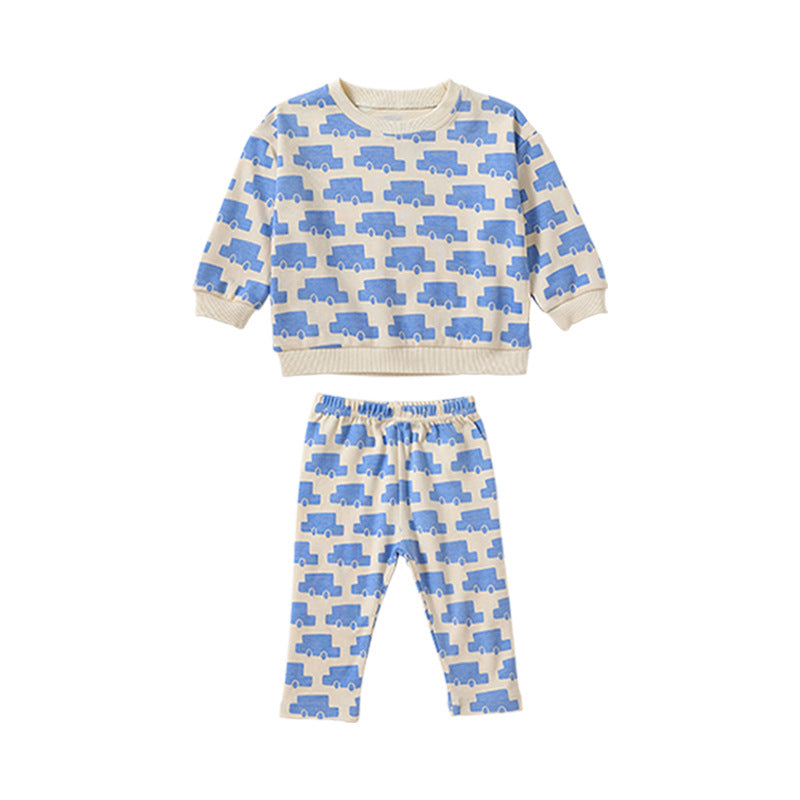 Baby All Over Print Pattern Hoodies Combo Pants Sets