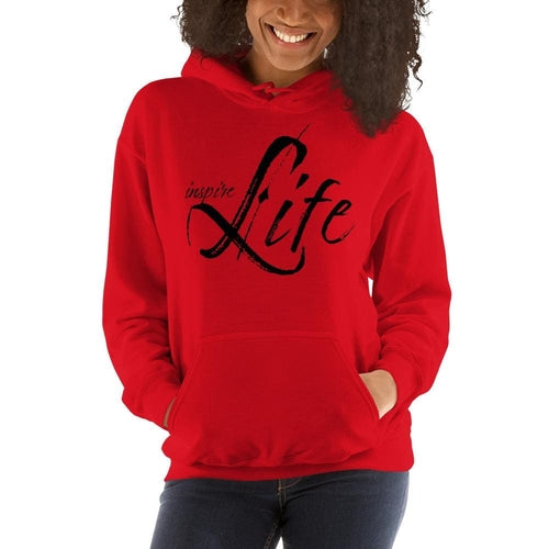 Womens Hoodie - Pullover Sweatshirt - Black Graphic /inspire Life