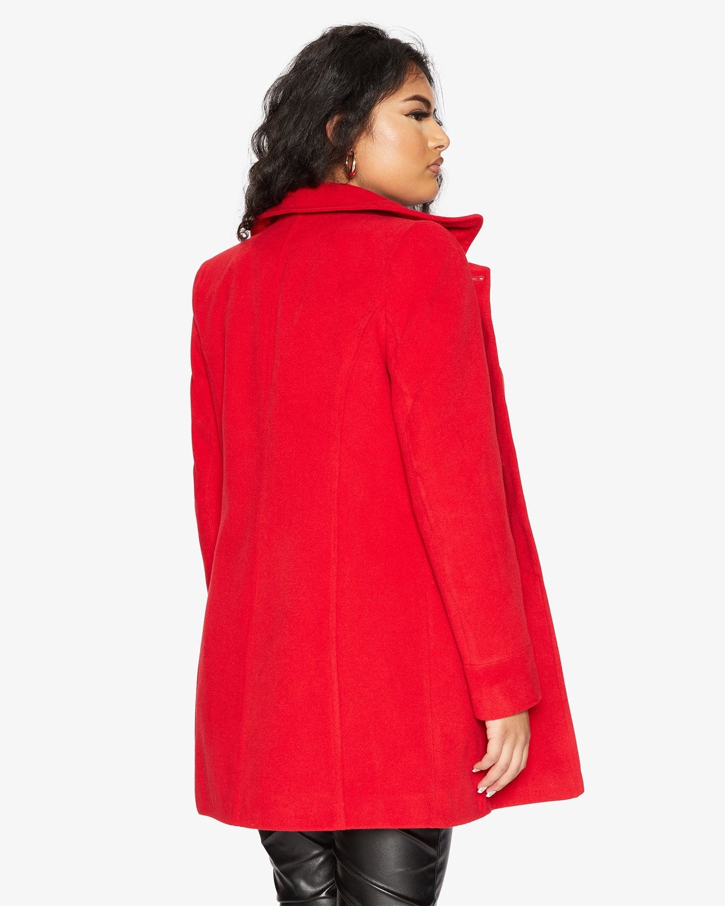 De La Creme Womens Wool Blend Hip Length Covert Coat
