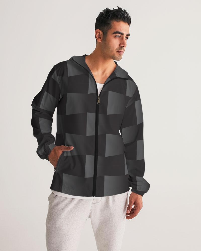 Mens Lightweight Windbreaker Jacket with Hood and Zipper Closure