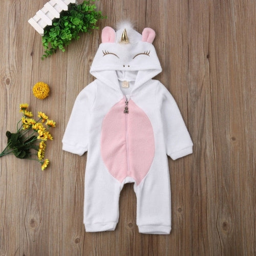 Cute Newborn Warm Clothes Baby Girl 3D Unicorn