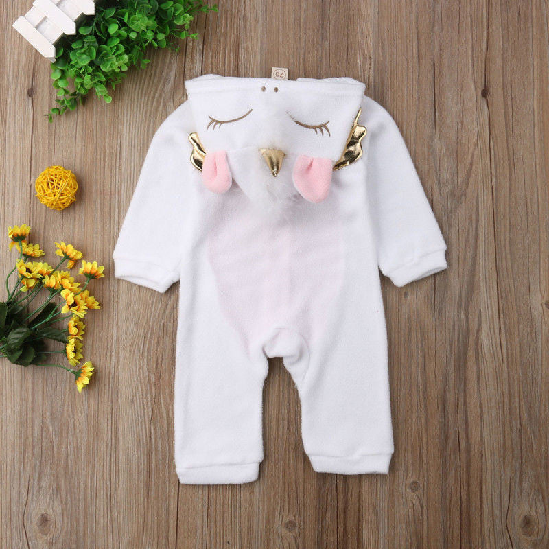 Cute Newborn Warm Clothes Baby Girl 3D Unicorn