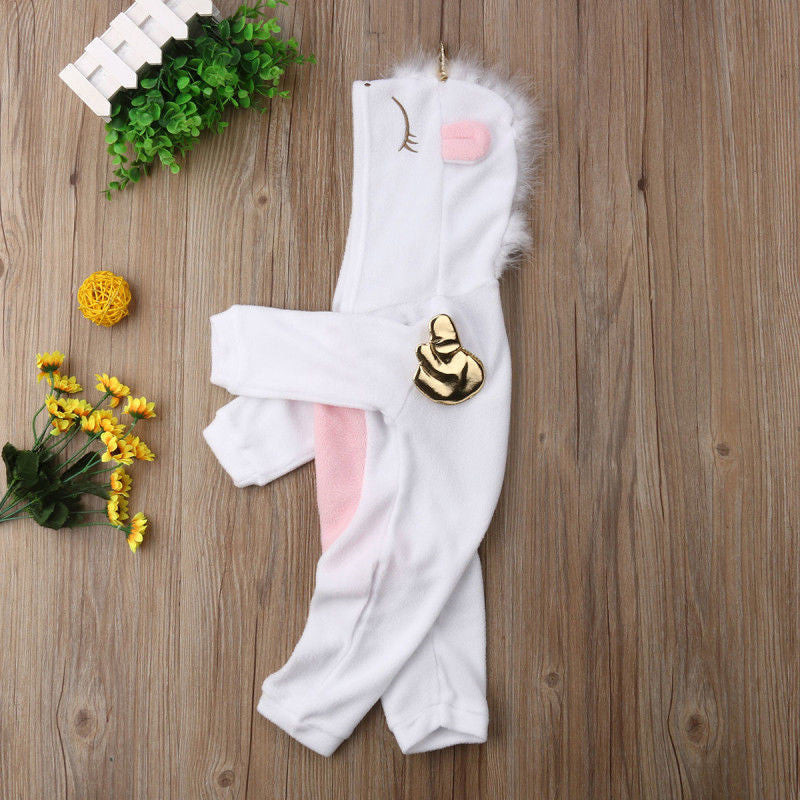 Cute Newborn Warm Clothes Baby Girl 3D Unicorn