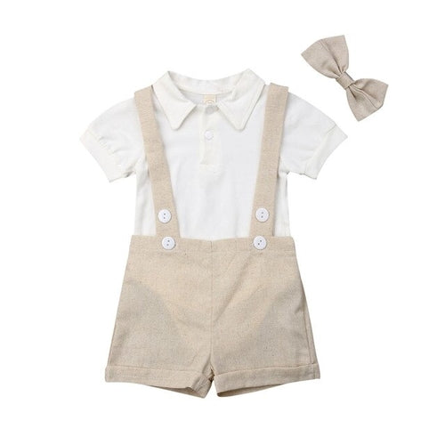 Infant Baby Boy Party Gentleman Clothes 3PCS Bow
