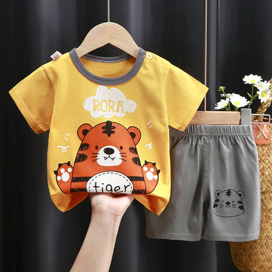 Kids Sets  Children Clothes Boys Girl T-shirt Shorts 2PCS Summer
