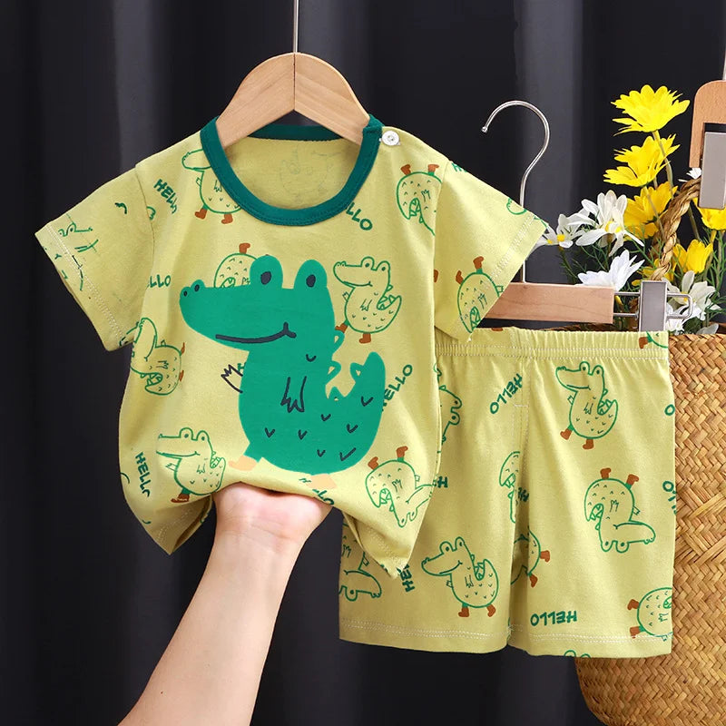 Kids Sets  Children Clothes Boys Girl T-shirt Shorts 2PCS Summer