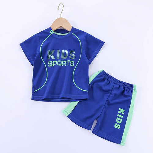 Children Summer Short Sleeve Football Basketball Suit Clothing Set Boy