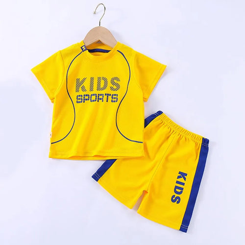 Children Summer Short Sleeve Football Basketball Suit Clothing Set Boy