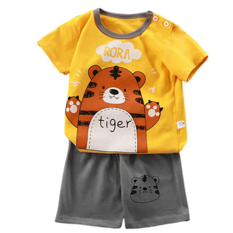 Kids Sets  Children Clothes Boys Girl T-shirt Shorts 2PCS Summer