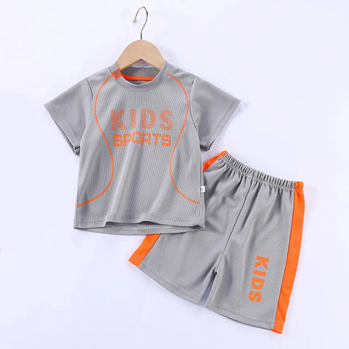 Children Summer Short Sleeve Football Basketball Suit Clothing Set Boy