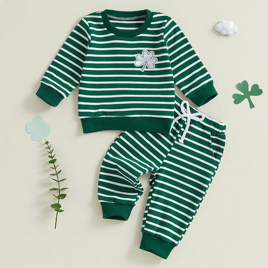 Lioraitiin 3M-3Y Toddler Baby Boy St Patricks Day Outfit Clover
