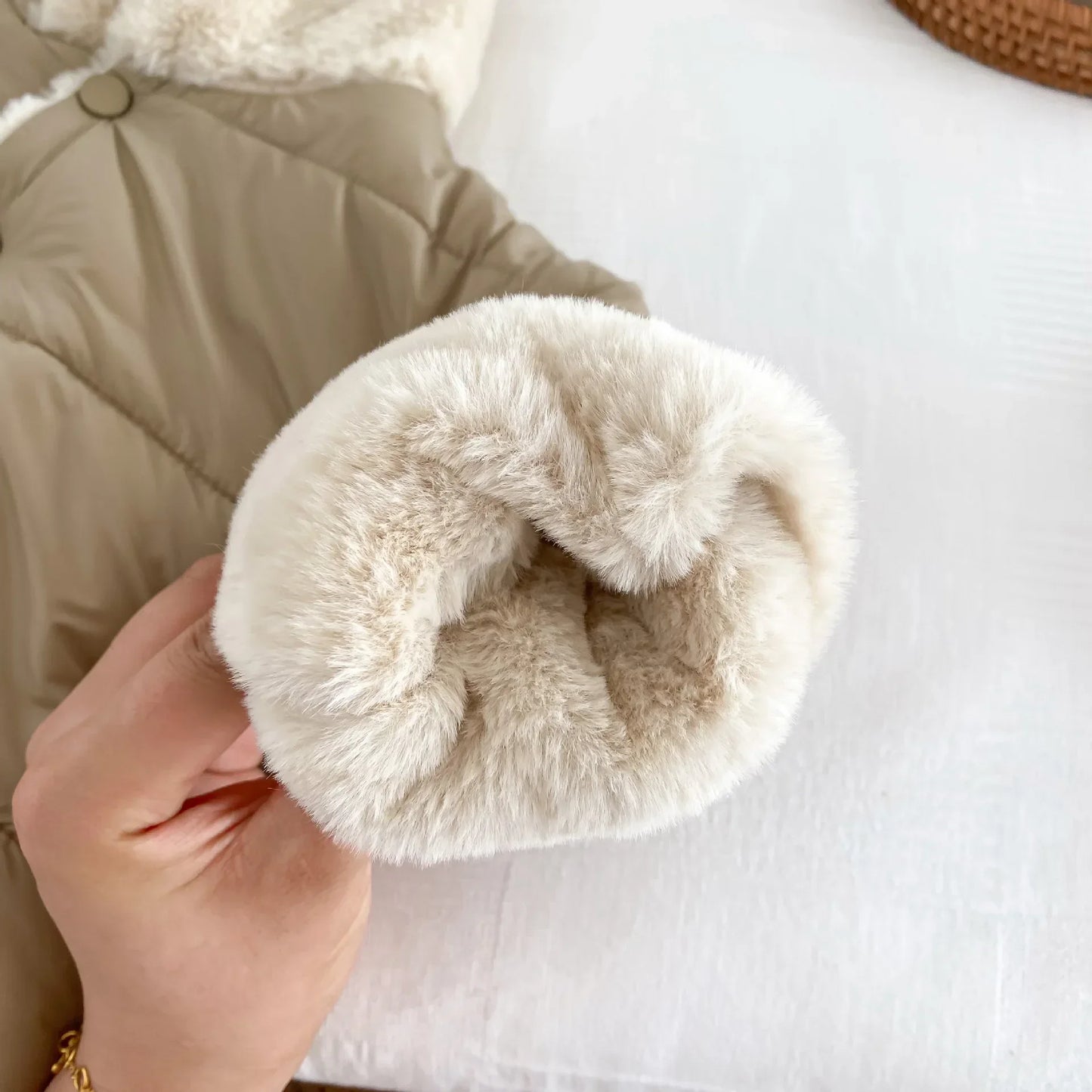 Cute Children's Winter Jacket Fur Lining, 0-5 Years Old, Girls Boys